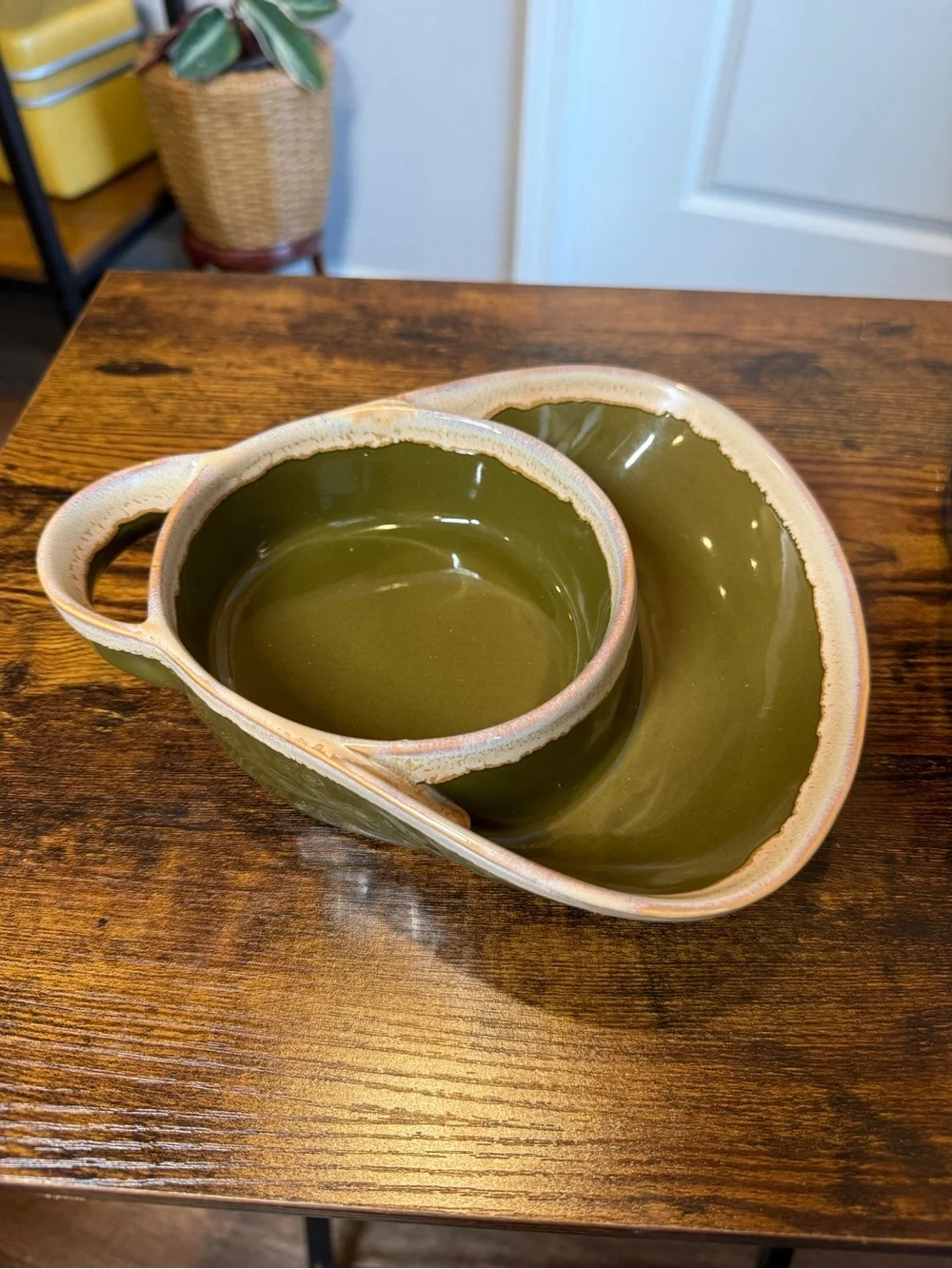 Vintage LTD Commodities Drip Glaze Stoneware Soup & Cracker Bowls - Set of 2